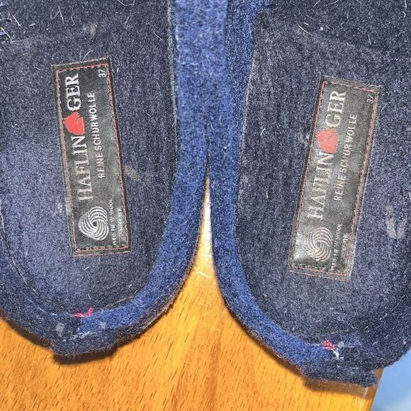 NAVY BLUE HAFLINGER WOOL CLOGS SIZE 37/WOMEN’S 6 - Picture 3 of 7